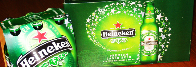 Nouveau carton et 6 pack Heineken 2009