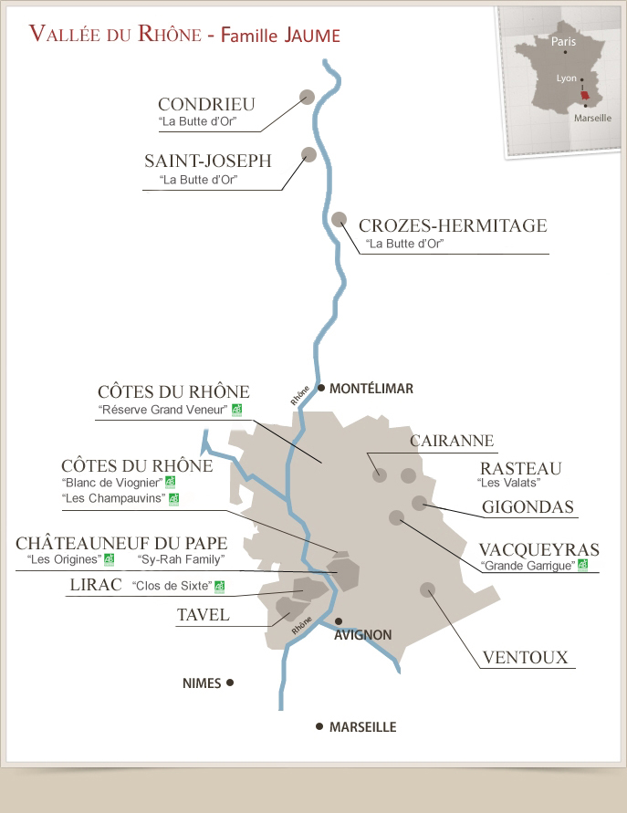Carte Côte du Rhône Jaume